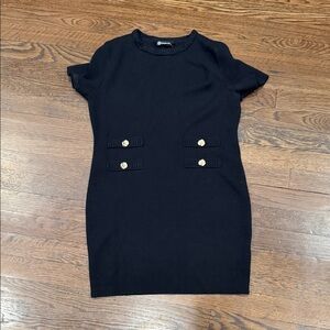 Elegant Black Dress with Gold Accents